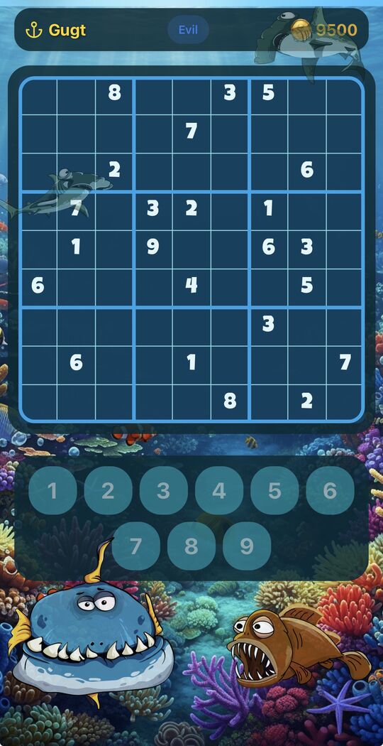 Sudoku Quest gameplay: underwater world